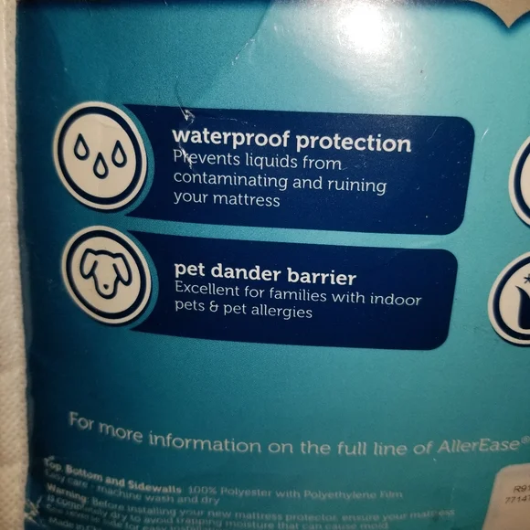 New Allerease Zip Mattress Protector Waterproof Queen - Picture 5 of 9